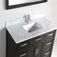 Vanity Art 60 in. Single Sink Vanity in Carrara Marble & Mirror - Espresso, VA2060E