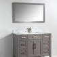 Vanity Art 60 in. Single Sink Vanity in Carrara Marble & Mirror - Grey, VA2060G