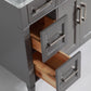 Vanity Art 60 in. Single Sink Vanity in Carrara Marble & Mirror - Grey, VA2060G