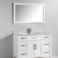 Vanity Art 60 in. Single Sink Vanity in Carrara Marble & Mirror - White, VA2060W