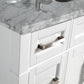 Vanity Art 60 in. Single Sink Vanity in Carrara Marble & Mirror - White, VA2060W