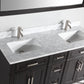 Vanity Art 72 in. Double Sink Vanity in Carrara Marble & Mirror - Espresso, VA2072D-E