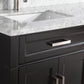 Vanity Art 72 in. Double Sink Vanity in Carrara Marble & Mirror - Espresso, VA2072D-E