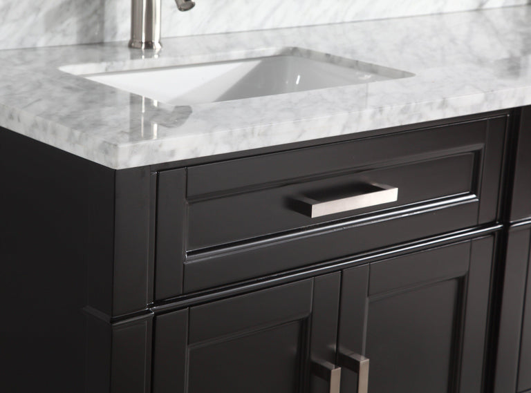 Vanity Art 72 in. Double Sink Vanity in Carrara Marble & Mirror - Espresso, VA2072D-E