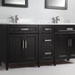Vanity Art 72 in. Double Sink Vanity in Carrara Marble & Mirror - Espresso, VA2072D-E