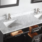 Vanity Art 72 in. Double Sink Vanity in Carrara Marble & Mirror - Espresso, VA2072D-E