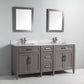 Vanity Art 72 in. Double Sink Vanity in Carrara Marble & Mirror - Grey, VA2072D-G