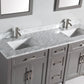 Vanity Art 72 in. Double Sink Vanity in Carrara Marble & Mirror - Grey, VA2072D-G