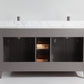 Vanity Art 72 in. Double Sink Vanity in Carrara Marble & Mirror - Grey, VA2072D-G