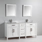 Vanity Art 72 in. Double Sink Vanity in Carrara Marble & Mirror - White, VA2072D-W