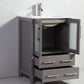 Vanity Art 24 in. Single Sink Vanity Cabinet with Ceramic Sink & Mirror - Grey, VA3024G