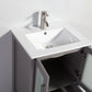 Vanity Art 24 in. Single Sink Vanity Cabinet with Ceramic Sink & Mirror - Grey, VA3024G
