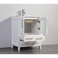 Vanity Art 24 in. Single Sink Vanity Cabinet with Ceramic Sink & Mirror - White, VA3024W