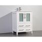 Vanity Art 24 in. Single Sink Vanity Cabinet with Ceramic Sink & Mirror - White, VA3024W