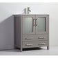 Vanity Art 30 in. Single Sink Vanity Cabinet with Ceramic Sink & Mirror - Grey, VA3030G
