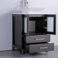 Ravenna 24 in. W x 18.5 in. D x 36 in. H Bathroom Vanity in Espresso with Single Basin Top in White Ceramic and Mirror