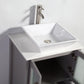 Ravenna 24 in. W x 18.5 in. D x 36 in. H Bathroom Vanity in Grey with Single Basin Top in White Ceramic and Mirror