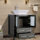 Vanity Art 24 in. Bathroom Vanity in Espresso with Single Basin Top in White Ceramic and Mirror, VA3124E