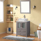Vanity Art 24 in. Single Sink Vanity Cabinet with Ceramic Vessel Sink & Mirror - Grey, VA3124G