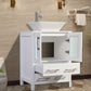 Vanity Art 24 in. Single Sink Vanity Cabinet with Ceramic Vessel Sink & Mirror - White, VA3124W