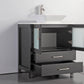 Vanity Art 30 in. Single Sink Vanity Cabinet with Ceramic Vessel Sink & Mirror - Espresso, VA3130E