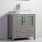 Vanity Art 30 in. Single Sink Vanity Cabinet with Ceramic Vessel Sink & Mirror - Grey, VA3130G