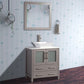 Vanity Art 30 in. Single Sink Vanity Cabinet with Ceramic Vessel Sink & Mirror - Grey, VA3130G