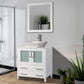 Vanity Art 30 in. Single Sink Vanity Cabinet with Ceramic Vessel Sink & Mirror - White, VA3130W