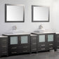 Vanity Art 108 in. Double Sink Vanity Cabinet with Ceramic Vessel Sink & Mirror - Espresso, VA3136-108E
