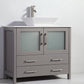Vanity Art 36 in. Single Sink Vanity Cabinet (Wide) with Ceramic Vessel Sink & Mirror - Grey, VA3136G