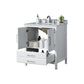 Rochefort 30 in. W x 22 in. D x 35 in. H Bath Vanity in White with Vanity Top in White Cultured Marble with White Basin