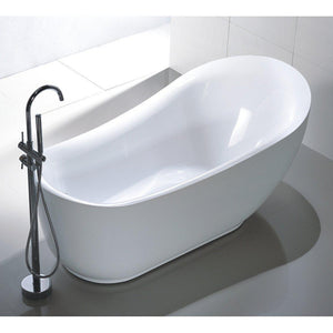 Vanity Art Belfort 71 in. Acrylic Flatbottom Freestanding Bathtub in White, VA6512-L