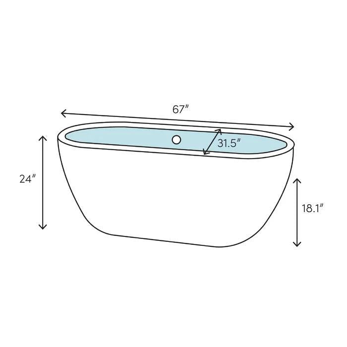 VA6515-L 67" x 31.5" Freestanding Soaking Bathtub