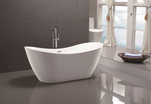 Vanity Art Mulhouse 71 in. Acrylic Flatbottom Freestanding Bathtub in White, VA6517