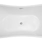 Vanity Art Mulhouse 71 in. Acrylic Flatbottom Freestanding Bathtub in White, VA6517