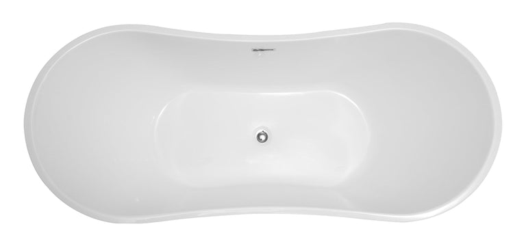 Vanity Art Mulhouse 71 in. Acrylic Flatbottom Freestanding Bathtub in White, VA6517