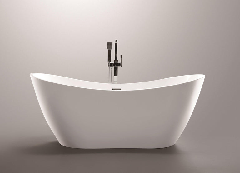 Vanity Art Mulhouse 71 in. Acrylic Flatbottom Freestanding Bathtub in White, VA6517