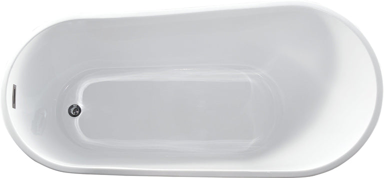 Vanity Art Colombes 67 in. Acrylic Flatbottom Freestanding Bathtub in White, VA6522
