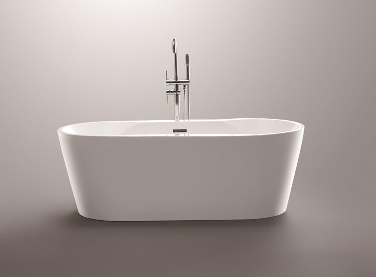 Vanity Art Beziers 67 in. Acrylic Flatbottom Freestanding Bathtub in White, VA6804