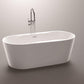 Vanity Art Beziers 67 in. Acrylic Flatbottom Freestanding Bathtub in White, VA6804