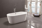 Lorient 67 in. Acrylic Flatbottom Freestanding Bathtub in White