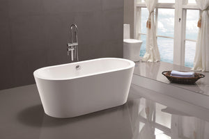 Lorient 67 in. Acrylic Flatbottom Freestanding Bathtub in White