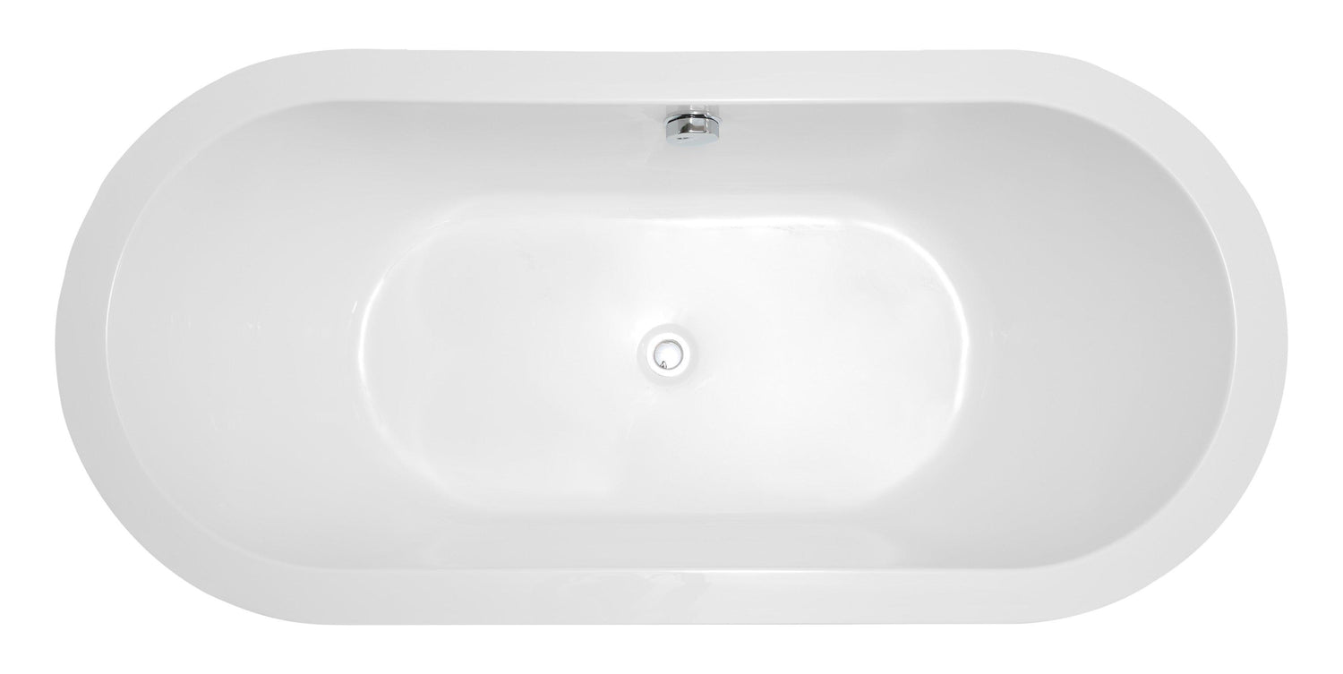 Lorient 67 in. Acrylic Flatbottom Freestanding Bathtub in White