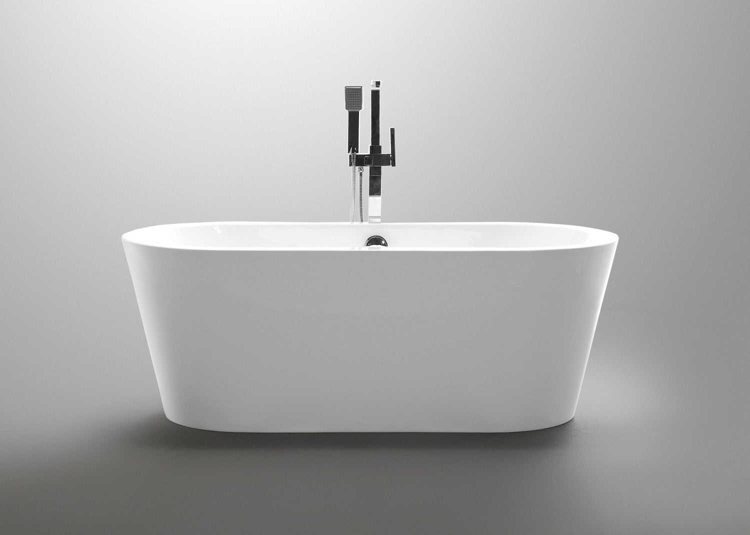 Lorient 67 in. Acrylic Flatbottom Freestanding Bathtub in White