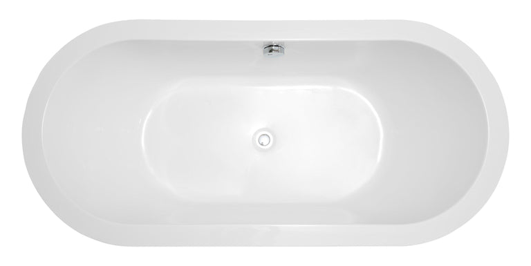 Cholet 67 in. Acrylic Flatbottom Freestanding Bathtub in Black and White