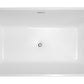 Vanity Art Talence 59 in. Acrylic Flatbottom Freestanding Bathtub in White, VA6813B