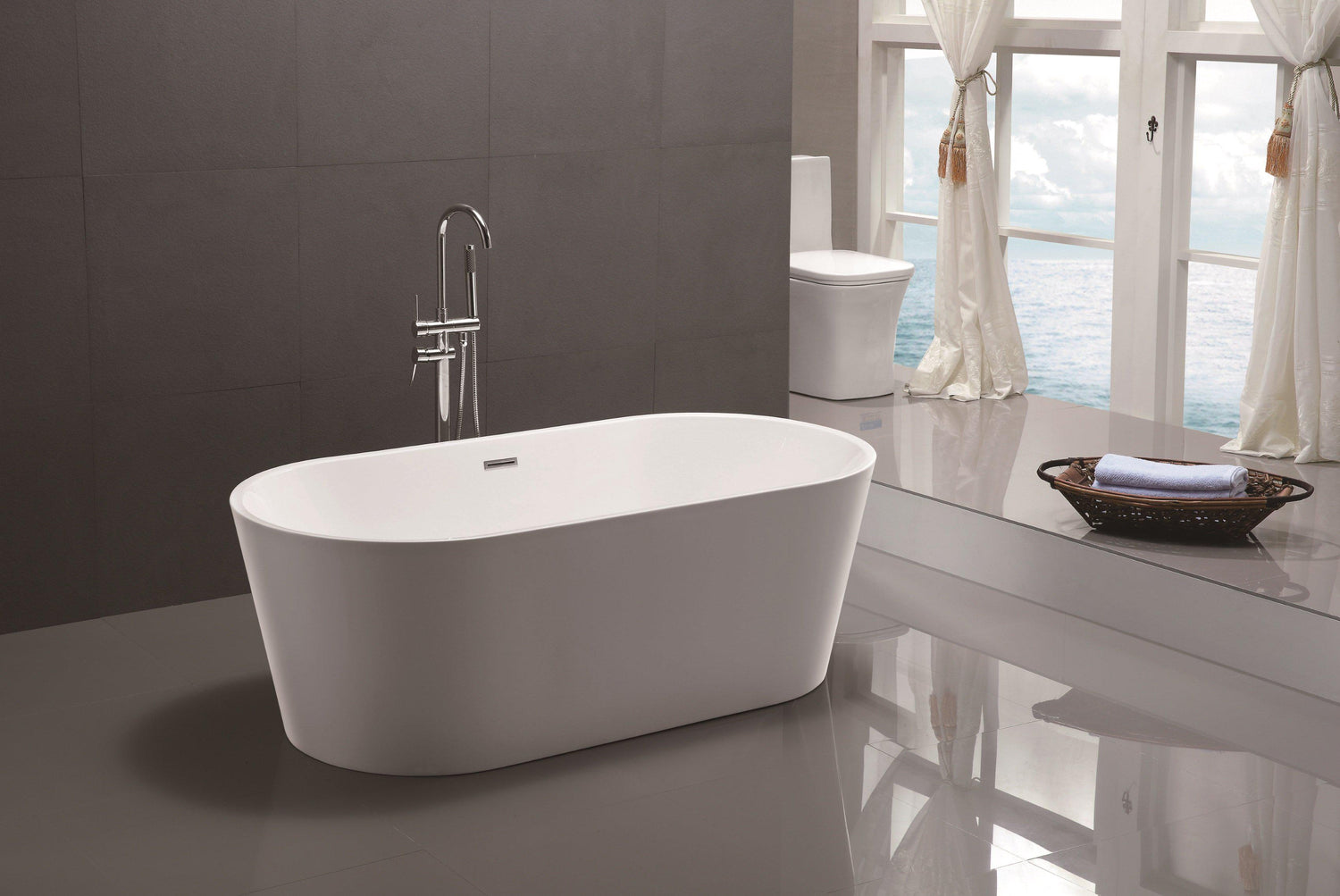 VA6815 59" x 29.5" Freestanding Soaking Bathtub