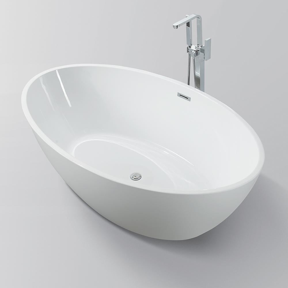 Amiens 69 in. Acrylic Flatbottom Freestanding Bathtub in White Amiens 69 in. Acrylic Flatbottom Freestanding Bathtub in White