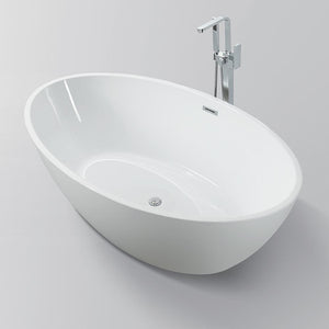 Vanity Art Amiens 69 in. Acrylic Flatbottom Freestanding Bathtub in White, VA6834