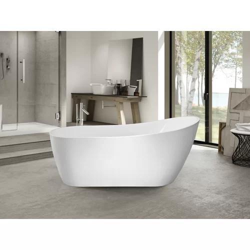 VA6904-S Acrylic 59" x 29" Freestanding Soaking Bathtub